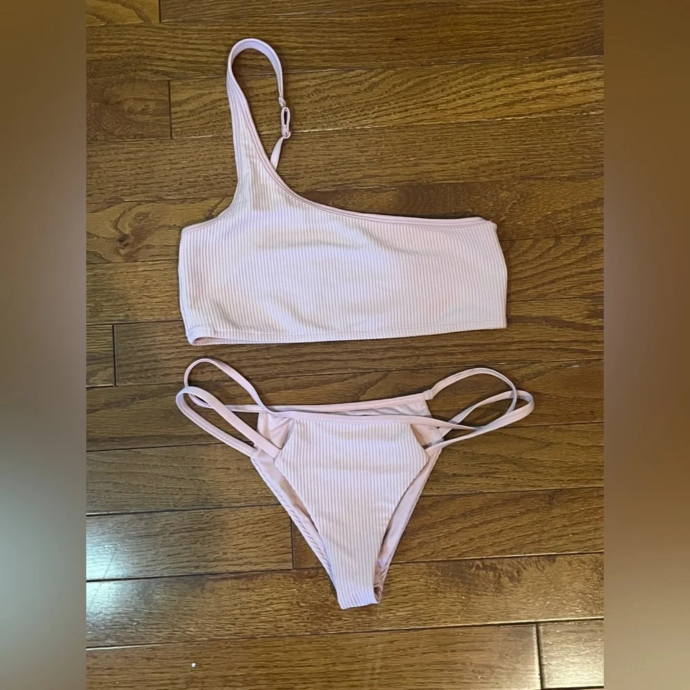 Frankies Bikinis | Ribbed Low‎ Rise Double Strap Jaymi Two PIece Bikini Swim Sm